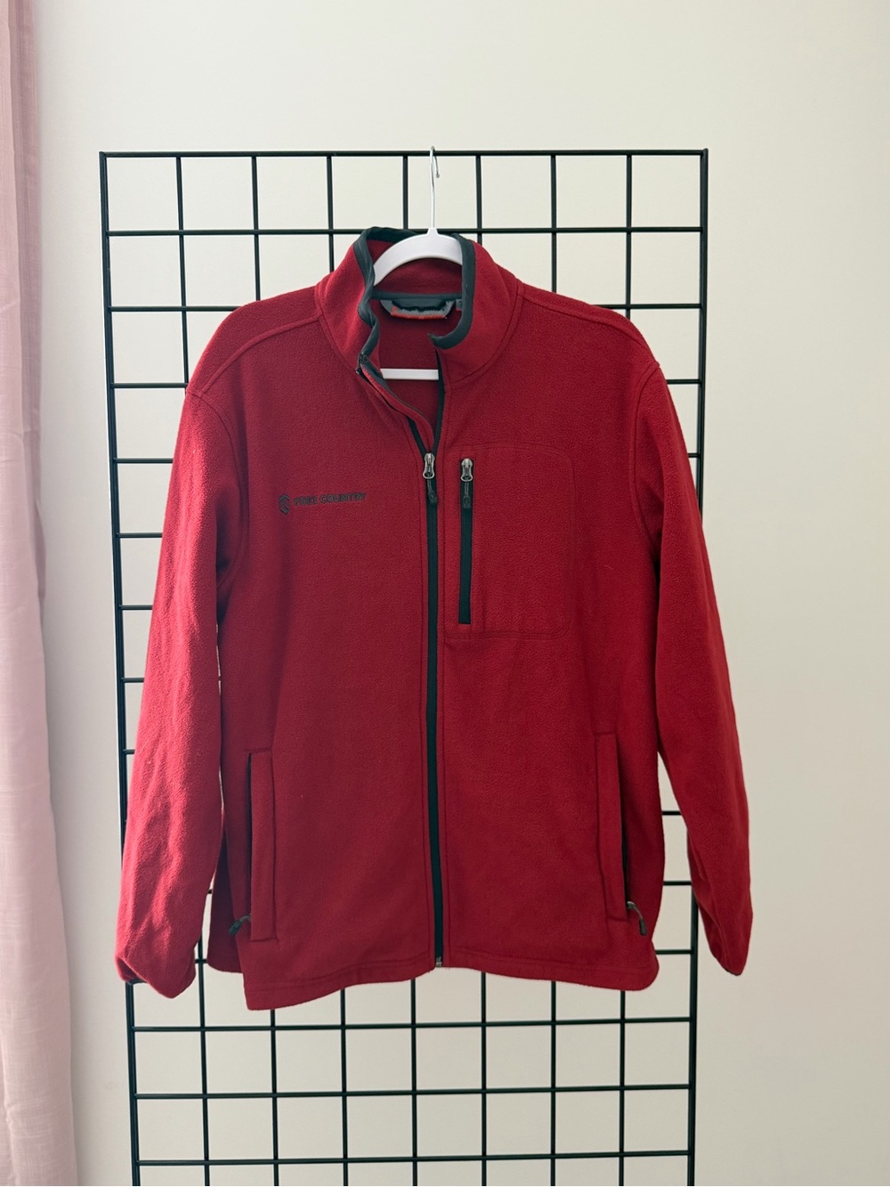 Free Country Men's Red Full-Zip Performance Fleece Jacket
